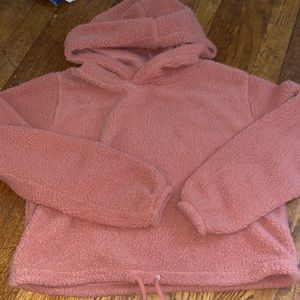 Wild fable fuzzy cropped sweater with hood